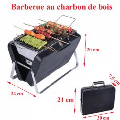 Barbecue au charbon de bois portable pliable dans valise