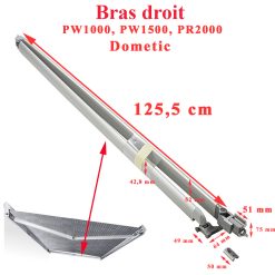 Dometic, bras Droit PW1000, PW1500 pour les stores camping-car par Dometic
