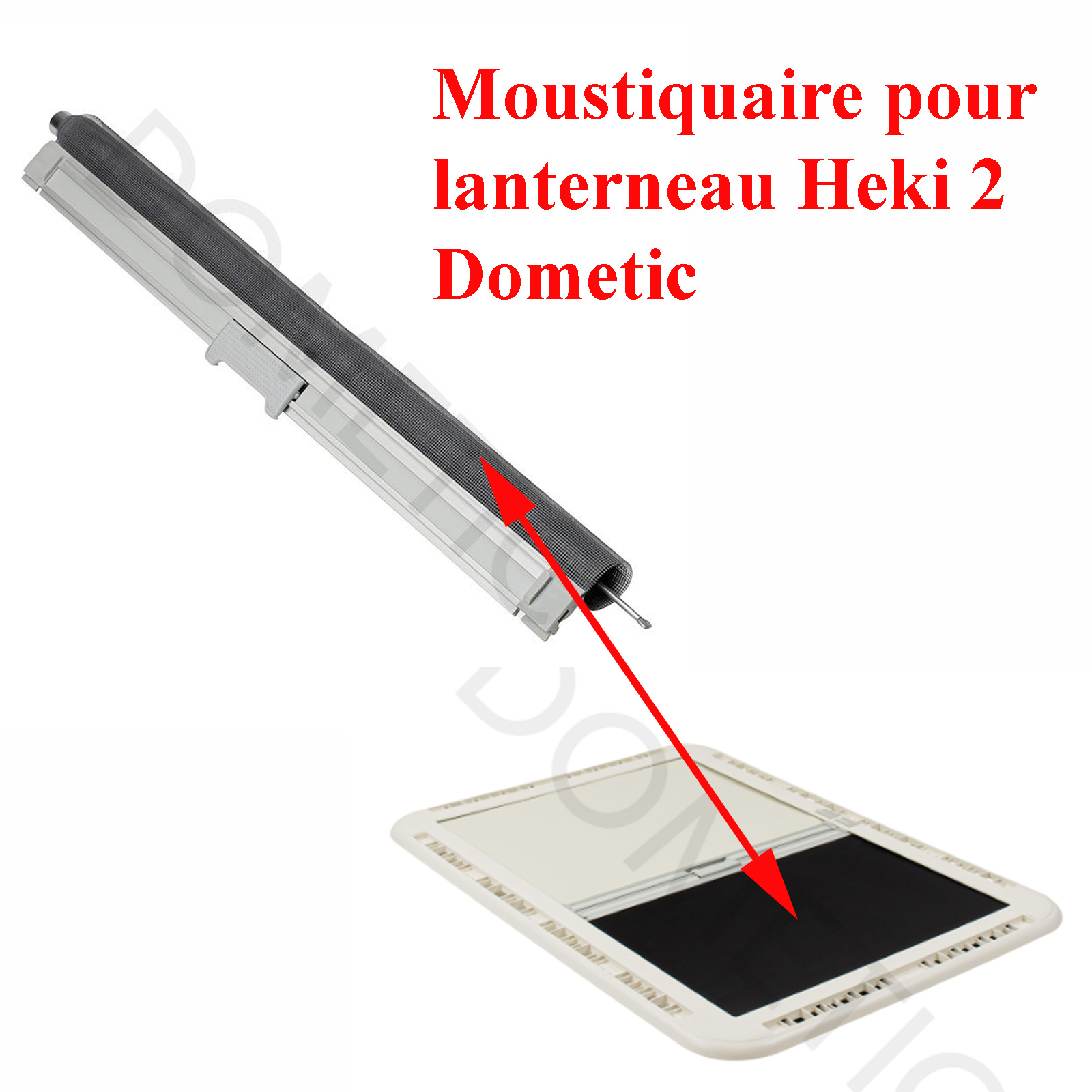 Dometic, store moustiquaire déroulant complet pour lanterneau Heki 2