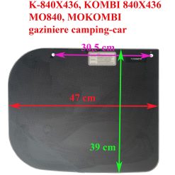 Alternative view of Cramer, plaque en verre noir 47x39 cm pour gaziniere à gauche du combi SK-986 Model EK2000 CE-0085, K-840X436-DF, KOMBI 840X436-DF-HI/21-I-2G, MO840