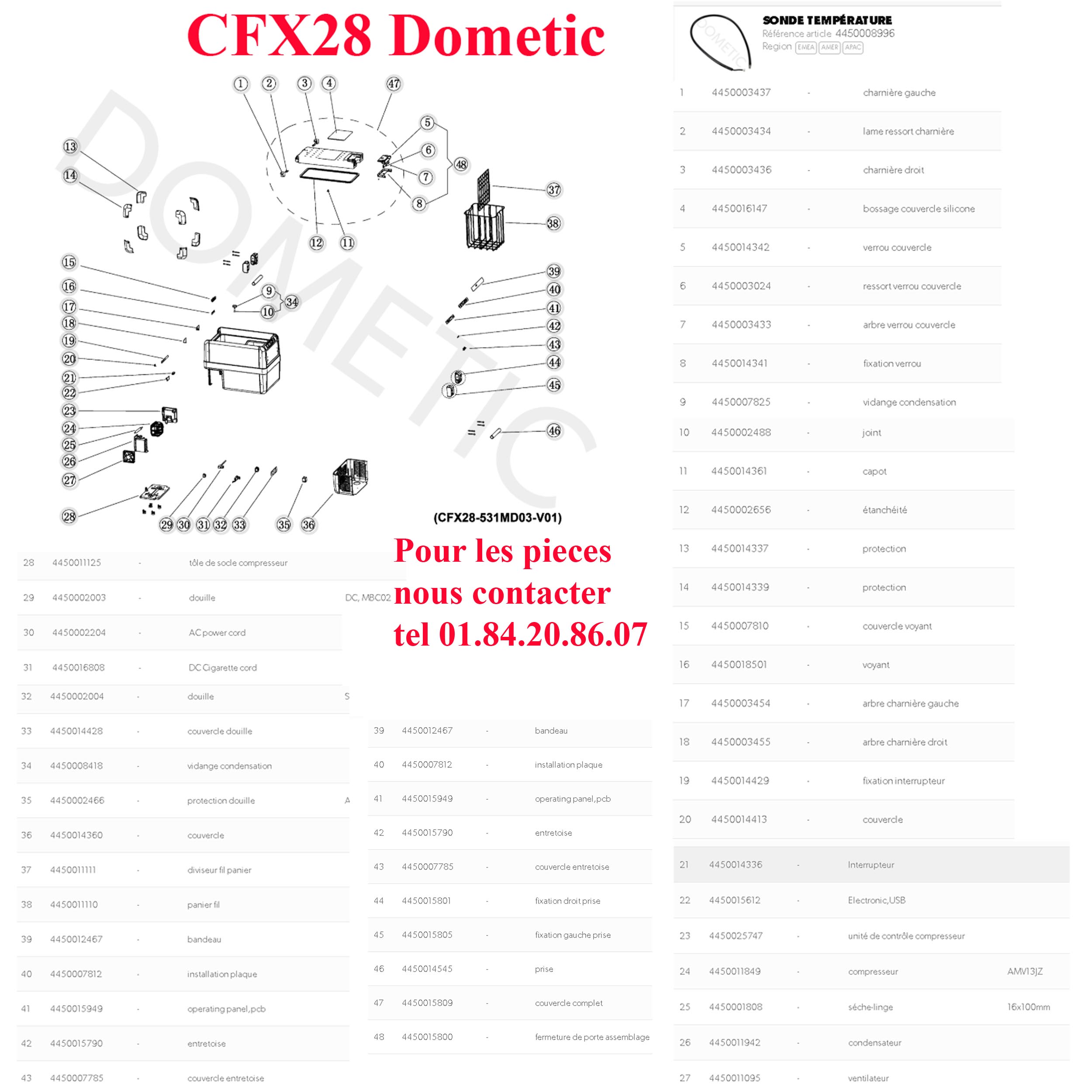Dometic, sonde de température pour CFX28, MCG15, ML30, ML40, RH430, RH440, RH460 – Image 4
