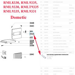 Alternative view of Dometic, un Pêne de la porte freezer des réfrigérateurs RML8330, RML9335, RML9330, RMLT9335, RML9335, RML9331