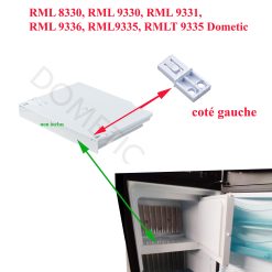Dometic, clips de maintient de la plaque inférieure gauche du compartiment congélateur RML 8330, RML 9330, RML 9331, RML 9336, RML9335, RMLT 9335