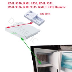 Dometic, clips de maintient de la plaque inférieure droit du compartiment congélateur RML 8330, RML 9330, RML 9331, RML 9336, RML9335, RMLT 9335