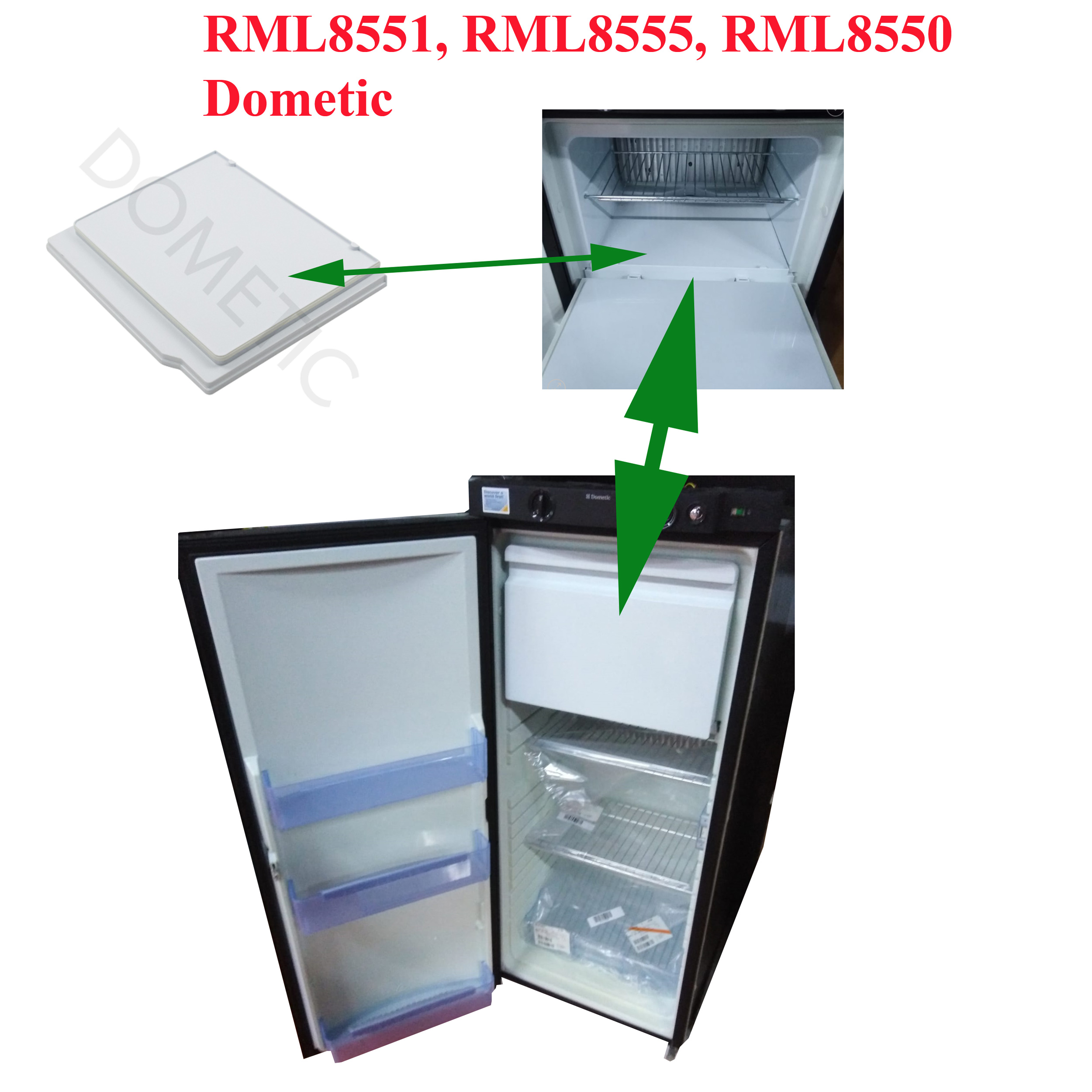 Dometic, plaque inférieure compartiment congélateur, freezer RML8551, RML8555, RML8550