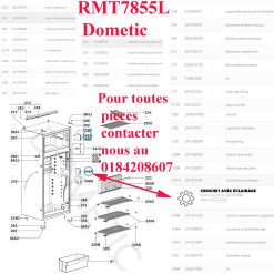 Alternative view of Dometic, serrure de porte avec éclairage intérieur pour les réfrigérateurs caravane RM7655L, RM7651L, RM8505, RMT7655L, RMT7855L par MARQUARDT