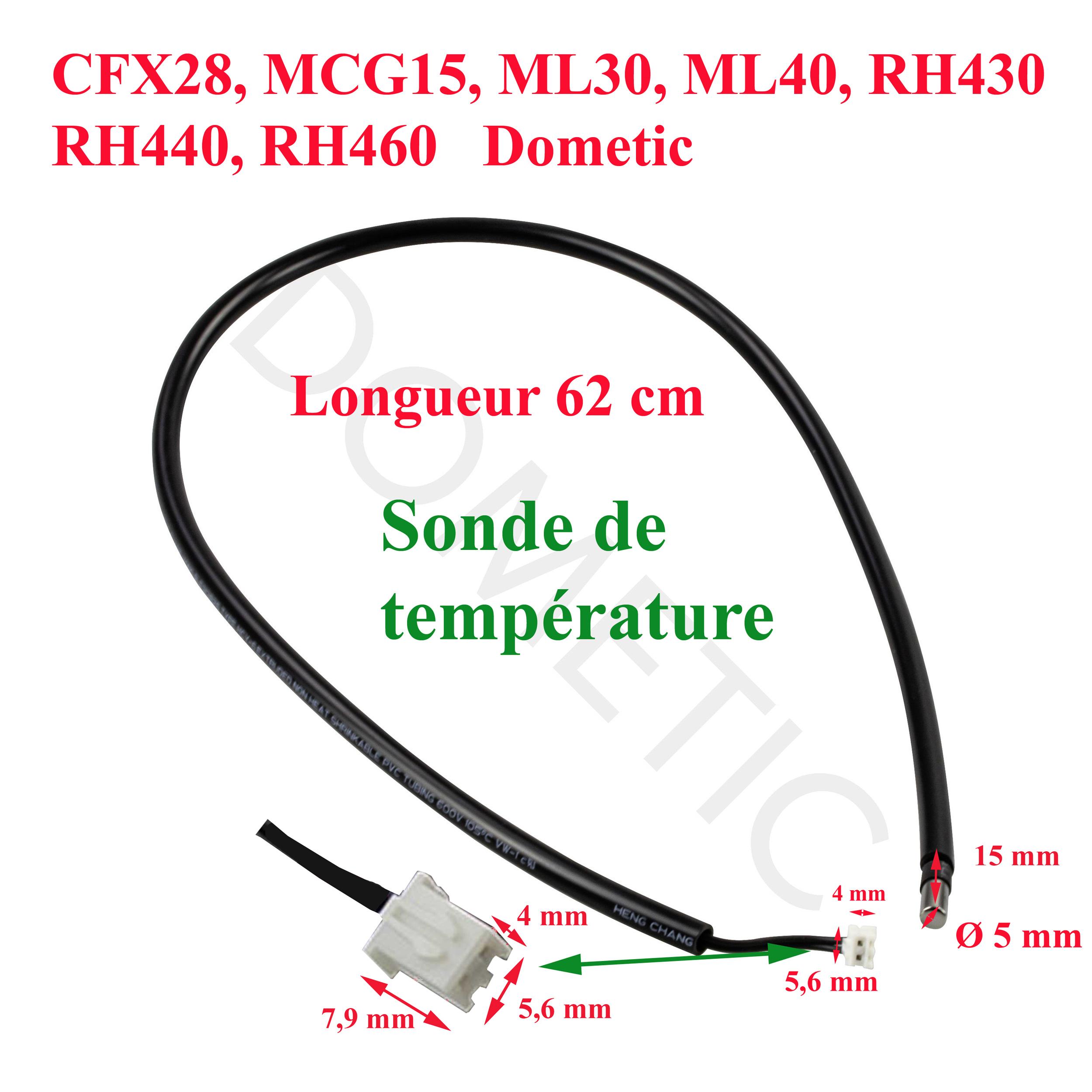 Dometic, sonde de température pour CFX28, MCG15, ML30, ML40, RH430, RH440, RH460