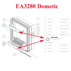 Alternative view of Dometic, minibar balconnet des modèles suivants: A560, EA06, EA32, RA0610, RF60, RH05, RH060, RH161, WA3200, WA3210