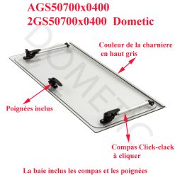Dometic, vitre plexiglass, ou baie de remplacement de fenêtre de camping-car S4 projetable 700×400 mm AGS50700x0400 ou 2GS50700x0400