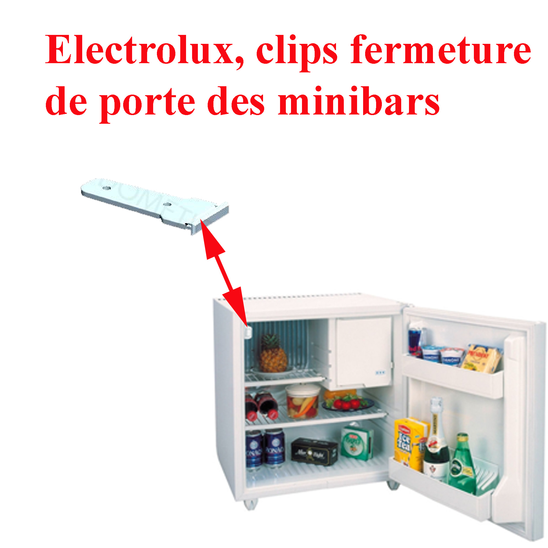 Electrolux, clips de fermeture de porte des minibars 292902504