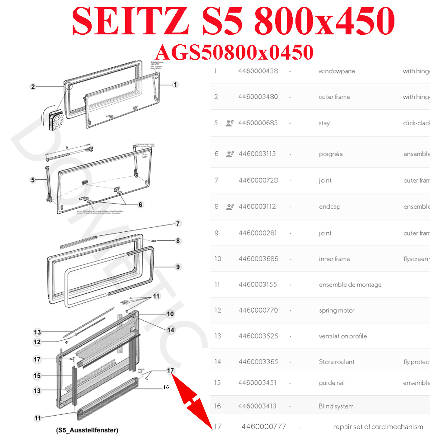 Seitz, 2 câbles guide du store occultant et de la moustiquaire pour les baies S4, S5 Dometic – Image 3