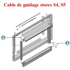 Alternative view of Seitz, 2 câbles guide du store occultant et de la moustiquaire pour les baies S4, S5 Dometic