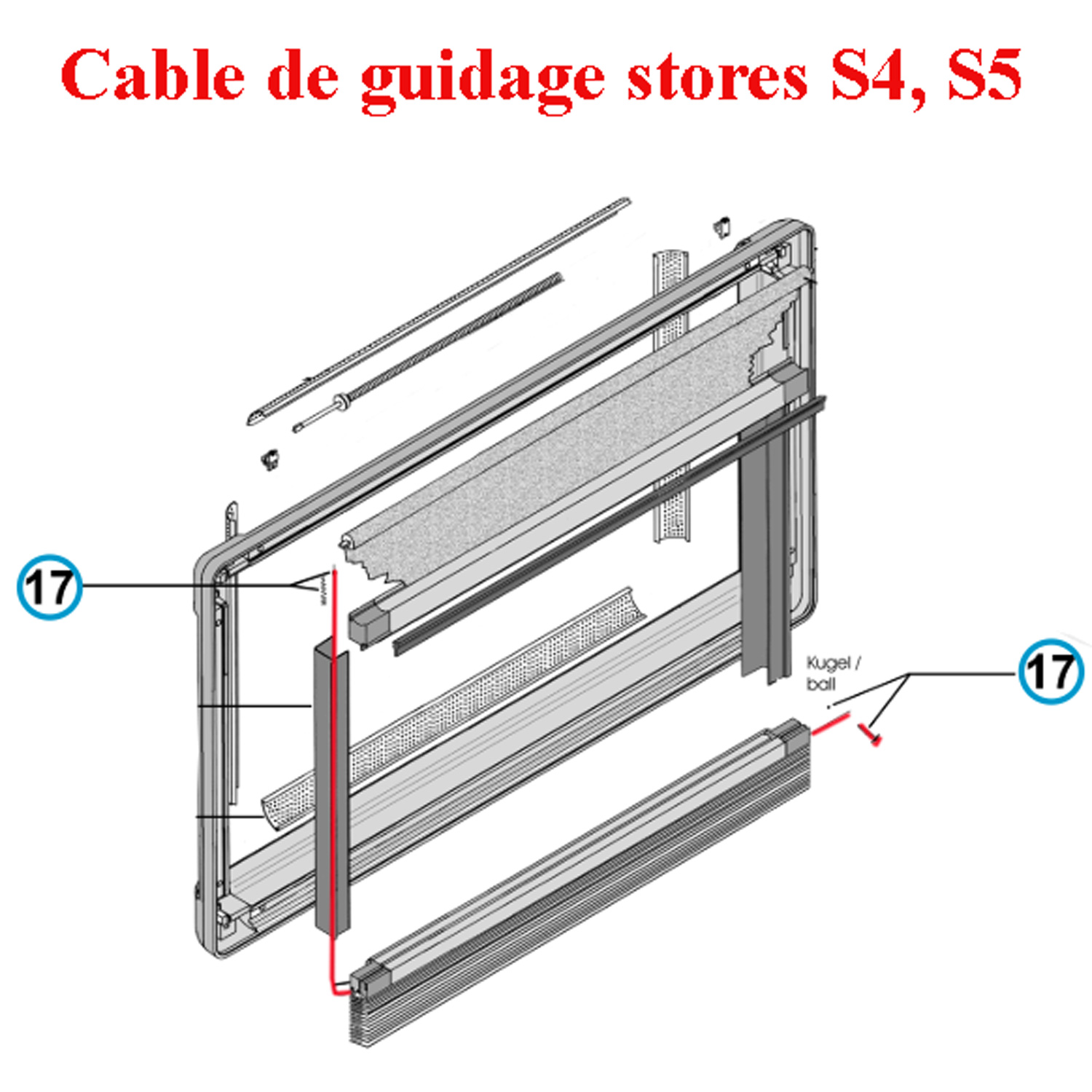 Seitz, 2 câbles guide du store occultant et de la moustiquaire pour les baies S4, S5 Dometic – Image 2