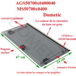 Dometic, vitre plexiglass foncé, ou baie de remplacement de fenêtre de camping-car projetable 700×400 mm AGS50700x0400040 ou MS50700x0400 - DELAIS NOUS CONTACTER