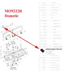 Alternative view of Dometic, plaque en verre noir du coter gazinière à gauche pour appareils suivants: MO9222R, MO922207