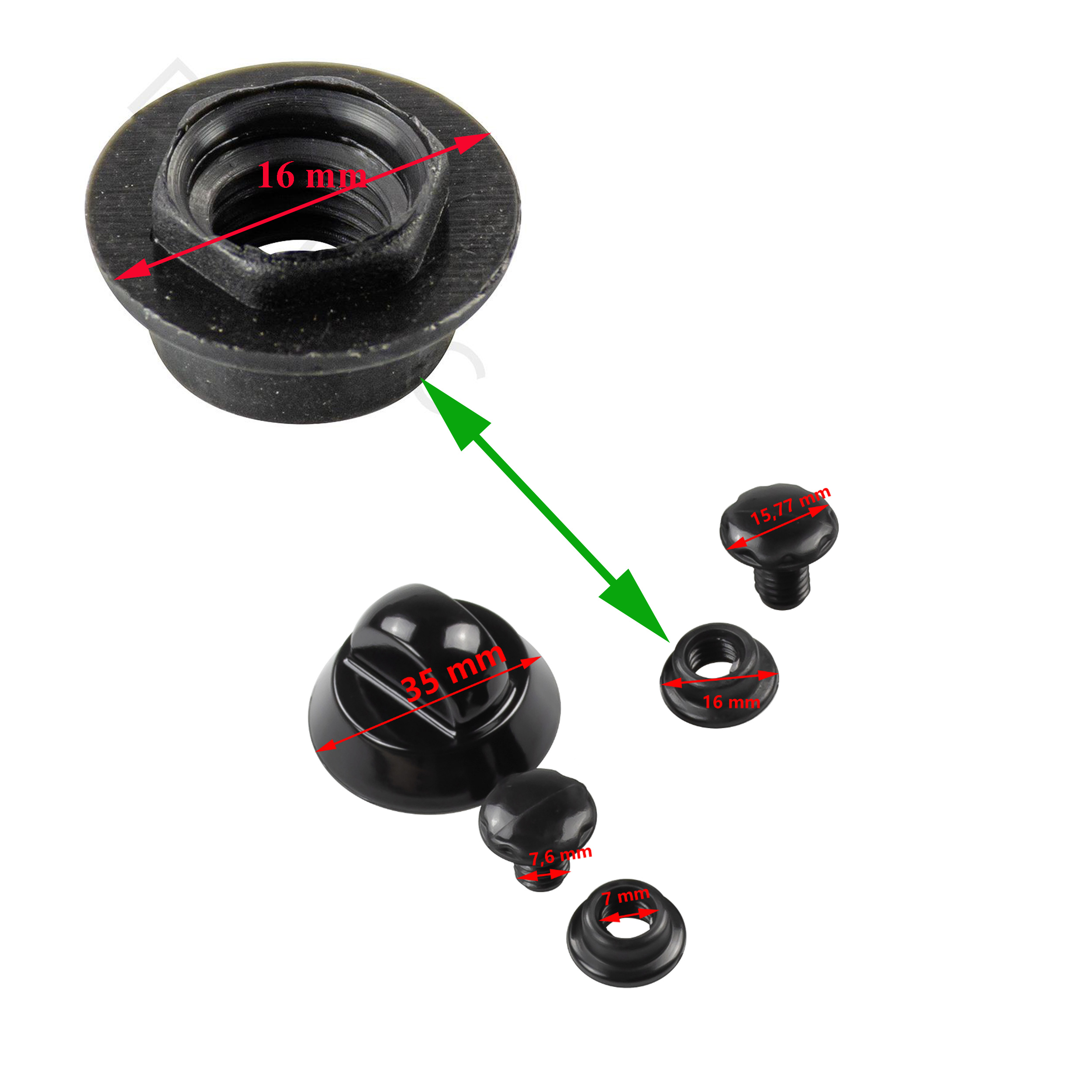 Dometic, écrou de fixation de la plaque verre sur la charnière pour gazinière et évier: CE09, HSG2370, KSK200, MO71, MON.7, PI72, PI82, PI90, PIKSK200, SNG420, VA71, VA83 – Image 2