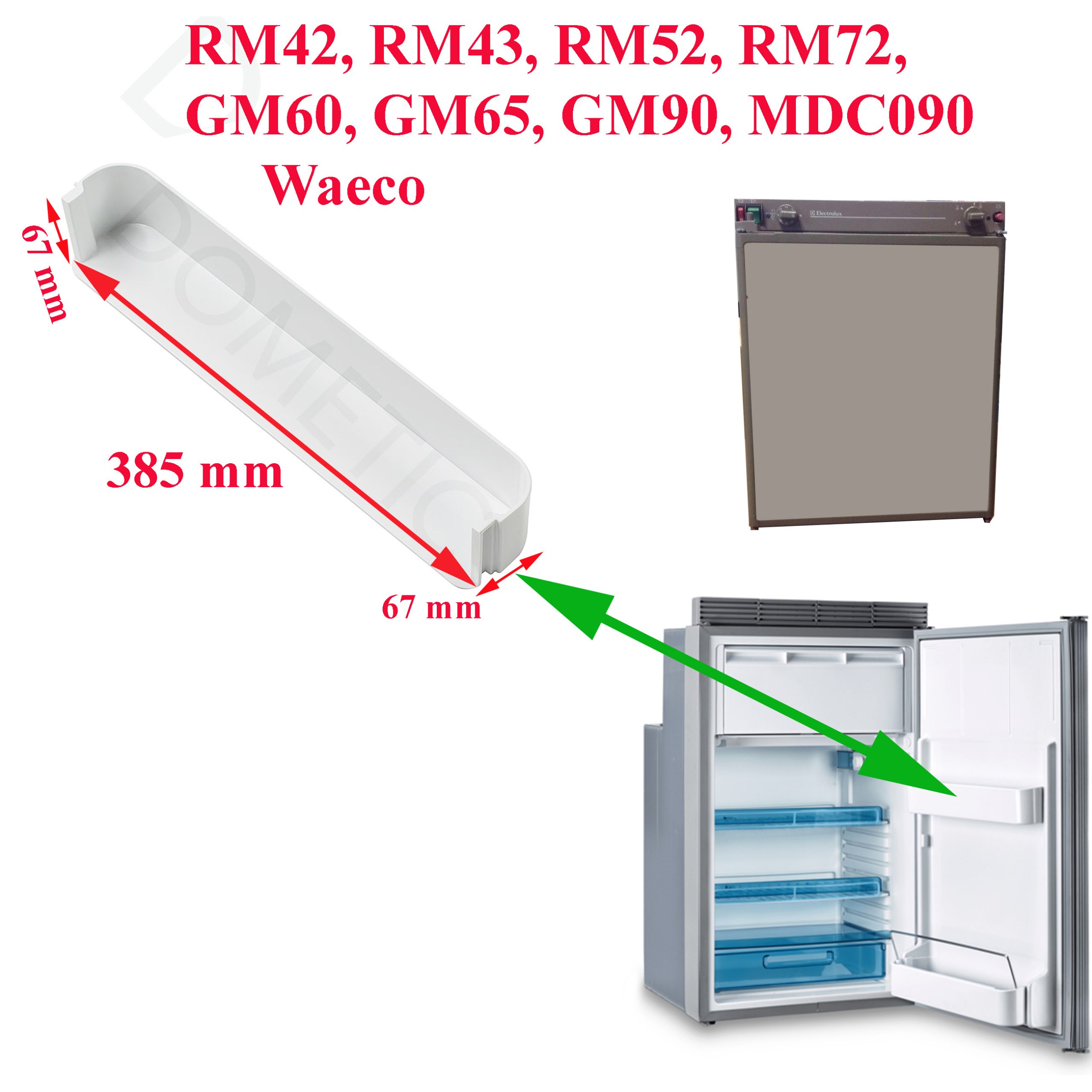 Electrolux, Waeco, porte bouteille du haut réfrigérateur RM42, RM43, RM52, RM72, GM60, GM65, GM90, MDC090