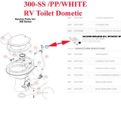 Alternative view of Dometic, dispositif anti-vide pour les toilettes des série suivantes: 146-TL, 300-SS ,310 RET, 320-WS , 4310-GT, 510+, 511PS, 558+, D510+PS, ECOVAC, HTRAVELER, HVACUFLUSH, MF7220, SC110, SC506, SD510, SD511, SO16, SO5, SO6, SO7, SO8, ST910, ST911, TOILET, GV510H WHT ECOVAC PDL, TRAVELER, VACUFLUSH
