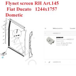 Alternative view of Dometic, clips emplacement en bas à droite pour la porte et moustiquaire Fliegenschutztur Flynet Flytec FT100r FlytecFT200