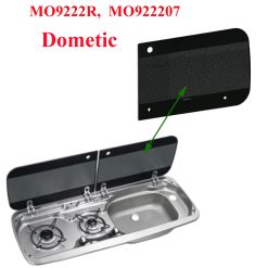 Dometic, plaque en verre noir du coter évier à droite pour appareils suivants: MO9222R, MO922207 105313740