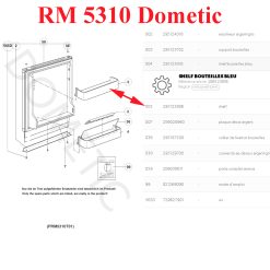 Alternative view of Dometic, porte balconnet du haut des réfrigérateurs : RM5310, RM5330, RM5380, RM5385, RMV5305