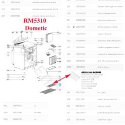 Alternative view of Dometic, Electrolux étagère en métal coté freezer pour des réfrigérateurs : GM60, RM2202, RM2210, RM2211, RM3210, RM4200, RM4201, RM4202, RM4203, RM4210, RM4211, RM4213, RM4215LM, RM5310, RM7211