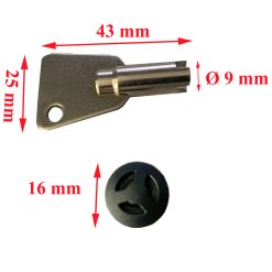 Alternative view of Dometic, la clef AVEC le bouchon pour atteindre la serrure du coffre fort: MD281, MD283, MD361, MD363, MD383, MD383, MD408, MD493