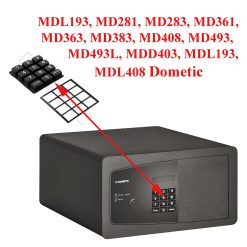 Dometic, coffre fort: kit clavier des modèles: MDL193, MD281, MD283, MD361, MD363, MD383, MD408, MD493, MD493L, MDD403, MDL193, MDL408