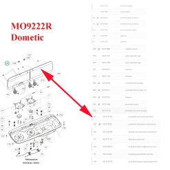 Alternative view of Dometic, plaque en verre noir du coter évier à droite pour appareils suivants: MO9222R, MO922207 105313740
