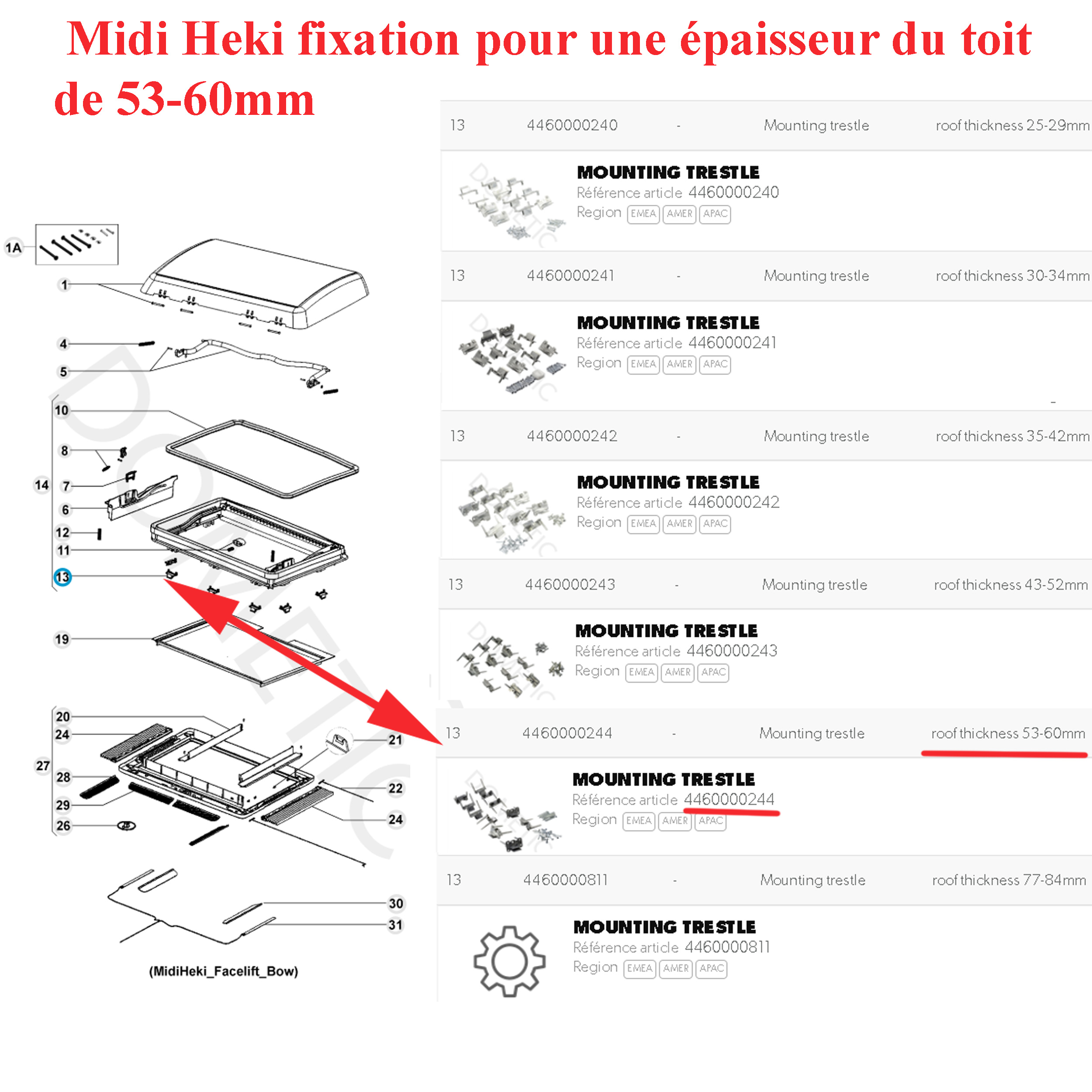 Dometic, Kit de montage et de fixation pour un toit de 53-60 mm des Midi Heki - Disponible début Mars 2026 – Image 2