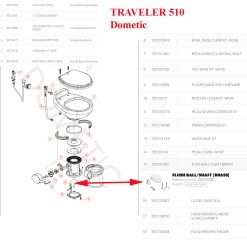 Alternative view of Dometic, kit de réparation toilette camping-car pour le modèles: GRAVITY 5011, HTRAVELER 2010, SO1006, ST910, TOILET, GV510H, TRAVELER 510, TRAVELER M28