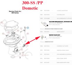 Alternative view of Dometic, kit de vanne d'eau pour les toilettes des séries 300 et GV400