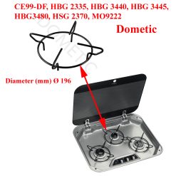 Dometic, Grille Ø19,6 mm au dessus du bruleur pour les modèles CE99-DF, HBG 2335, HBG 3440, HBG 3445, HBG3480, HSG 2370, MO9222
