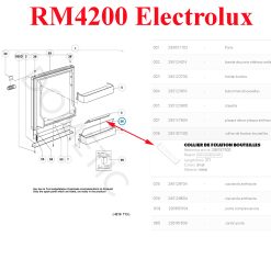 Alternative view of Electrolux , Waeco, anti-chute des bouteilles du balconnet refrigerateurs :  GM60, GM90, MDC65, MDC90 RM42, RM43, RM52, RM53, RM72, RMV53