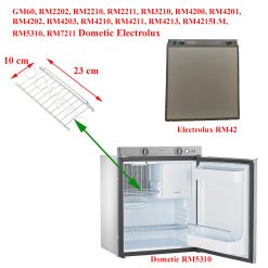 Dometic, Electrolux étagère en métal coté freezer pour des réfrigérateurs : GM60, RM2202, RM2210, RM2211, RM3210, RM4200, RM4201, RM4202, RM4203, RM4210, RM4211, RM4213, RM4215LM, RM5310, RM7211