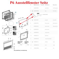Alternative view of Seitz, paire de vérin avec poignées et à cliquets ou compas pour les baies de hauteur 600 mm pour les baies  P6.4 Ausstellfenster, P6.4 Ausstellfenster, P6.5 Ausstellfenster, P6.5Ausstellfenster, P6.4Tophungwindow, S6 Ausstellfenster, K6P Ausstellfenster
