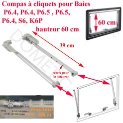 Seitz, paire de vérin avec poignées et à cliquets ou compas pour les baies de hauteur 600 mm pour les baies  P6.4 Ausstellfenster, P6.4 Ausstellfenster, P6.5 Ausstellfenster, P6.5Ausstellfenster, P6.4Tophungwindow, S6 Ausstellfenster, K6P Ausstellfenster