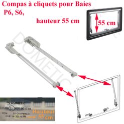 Seitz, paire de vérin avec poignées et à cliquets ou compas pour les baies de hauteur 550 mm pour les baies : P6 Ausstellfenster, S6 Ausstellfenster, S6 Top hung, S6Tophungwindow