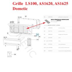 Alternative view of Dometic, une grille LS100, AS1620, AS1625 blanche d’aération ou de ventilation haute pour les réfrigérateurs camping-car caravane