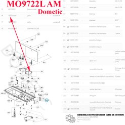 Alternative view of Dometic, grille du petit bruleur 45 mm droite pour les combis évier et gazinière deux feux MO9722