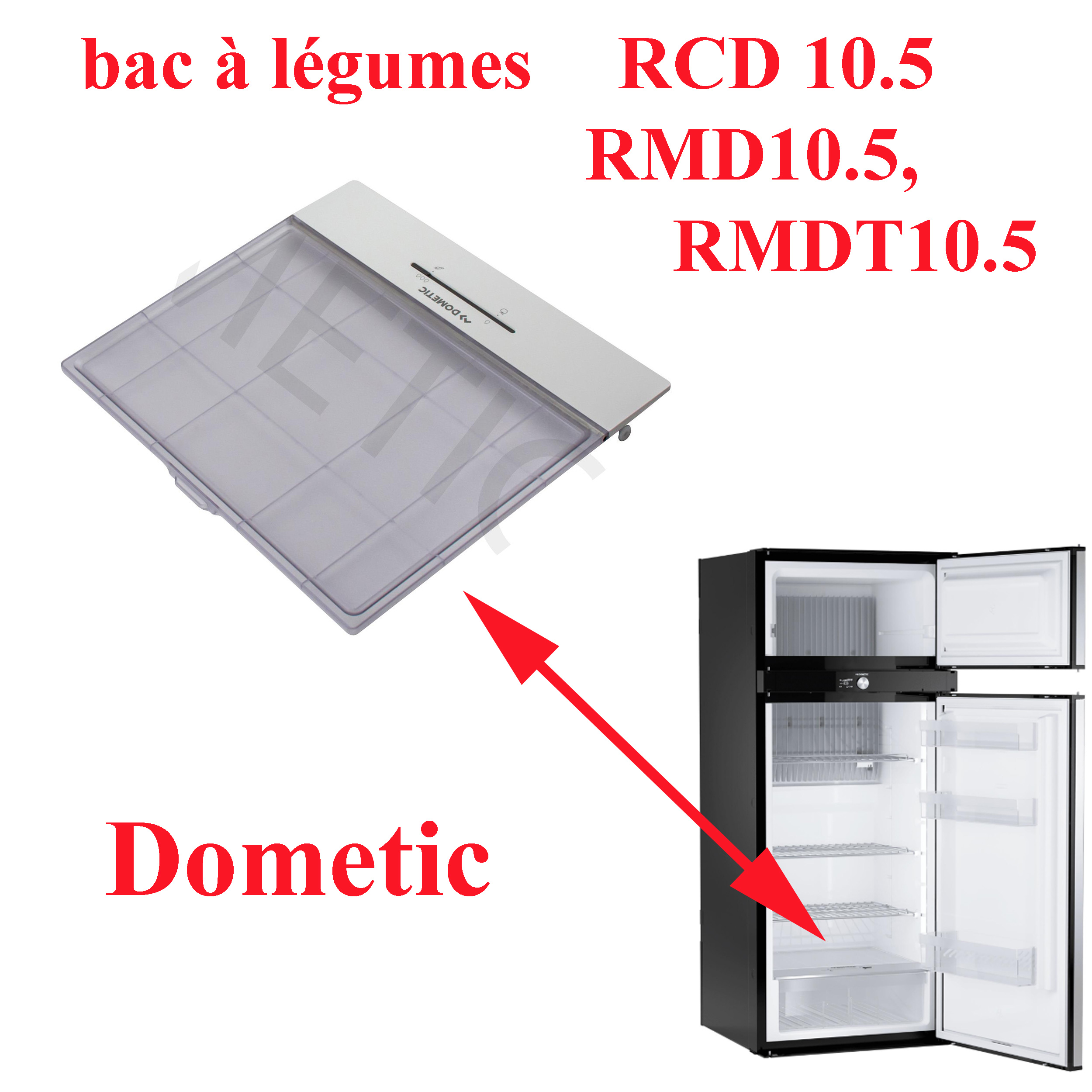 Dometic, étagère au-dessus du bac à légumes RCD 10.5, RMD10.5, RMDT10.5