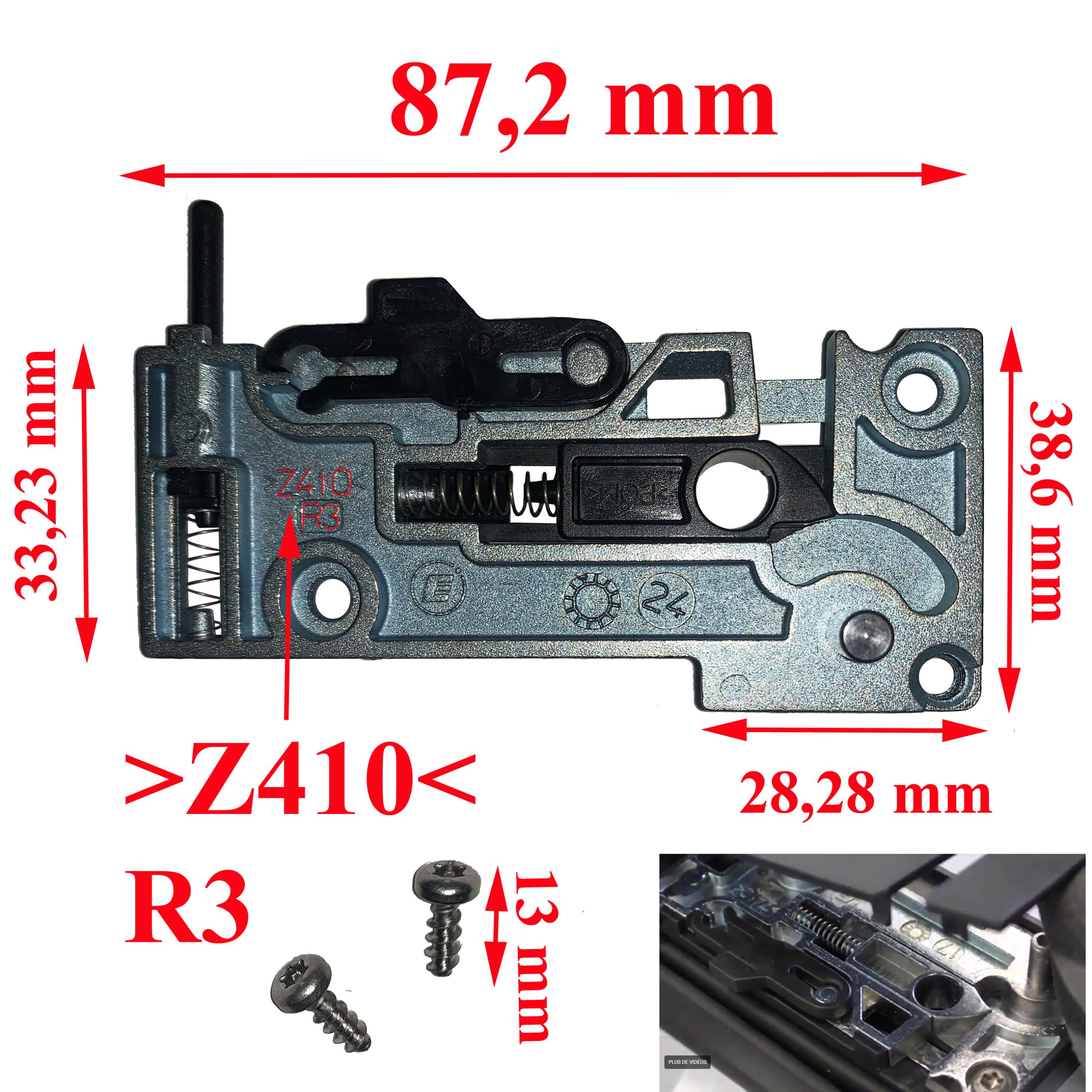 Dometic, système de fermeture des portes pour les réfrigérateurs : RCD10.5, RCL10.4T, RMD10.5, RMDT10.5, RML10.4, RMD10.5, RMDT10.5