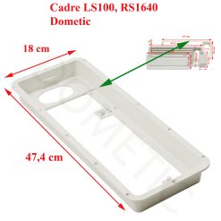 Dometic, cadre pour les grilles de ventilation LS100, RS1640 blanche d’aération haute pour les réfrigérateurs camping-car caravane