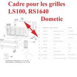 Alternative view of Dometic, cadre pour les grilles de ventilation LS100, RS1640 blanche d’aération haute pour les réfrigérateurs camping-car caravane