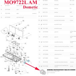 Alternative view of Dometic, un bouton de gazinière MO9722L, ou MO992300