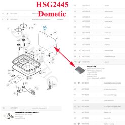 Alternative view of Couvercle ou plateau en verre 57,4 x 40,9 cm pour gazinière 2 feux avec évier HSG2445, Mini CE2000 par Dometic