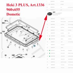 Alternative view of Dometic, Joint entre le cadre supérieur et le toit du véhicule pour les lanterneaux Heki 1, Heki 3plus, Heki 4plus