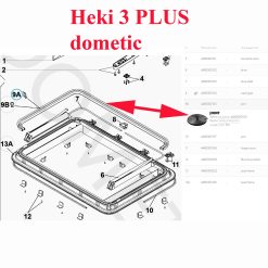 Alternative view of Dometic, joint sans ventilation forcée entre le dôme et le cadre supérieur pour lanterneaux Heki1, Heki 3 plus, Heki 4 plus