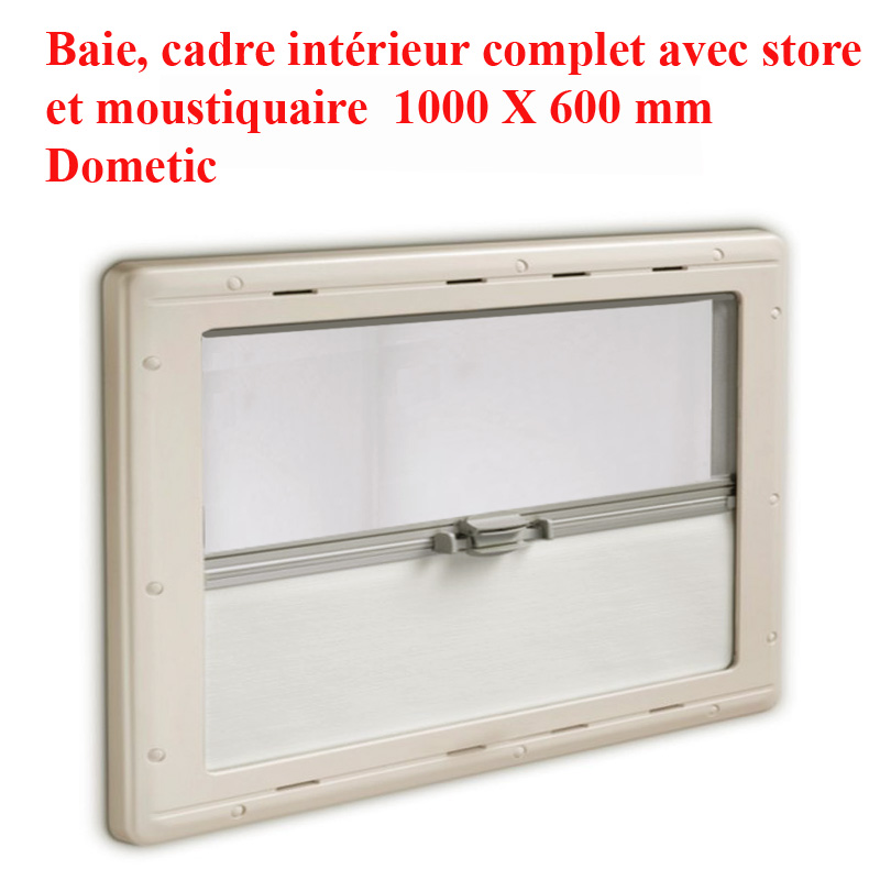 Dometic, Cadre intérieur complet S3/S4 avec store occultant blanc et moustiquaire blanc, 1000x600mm