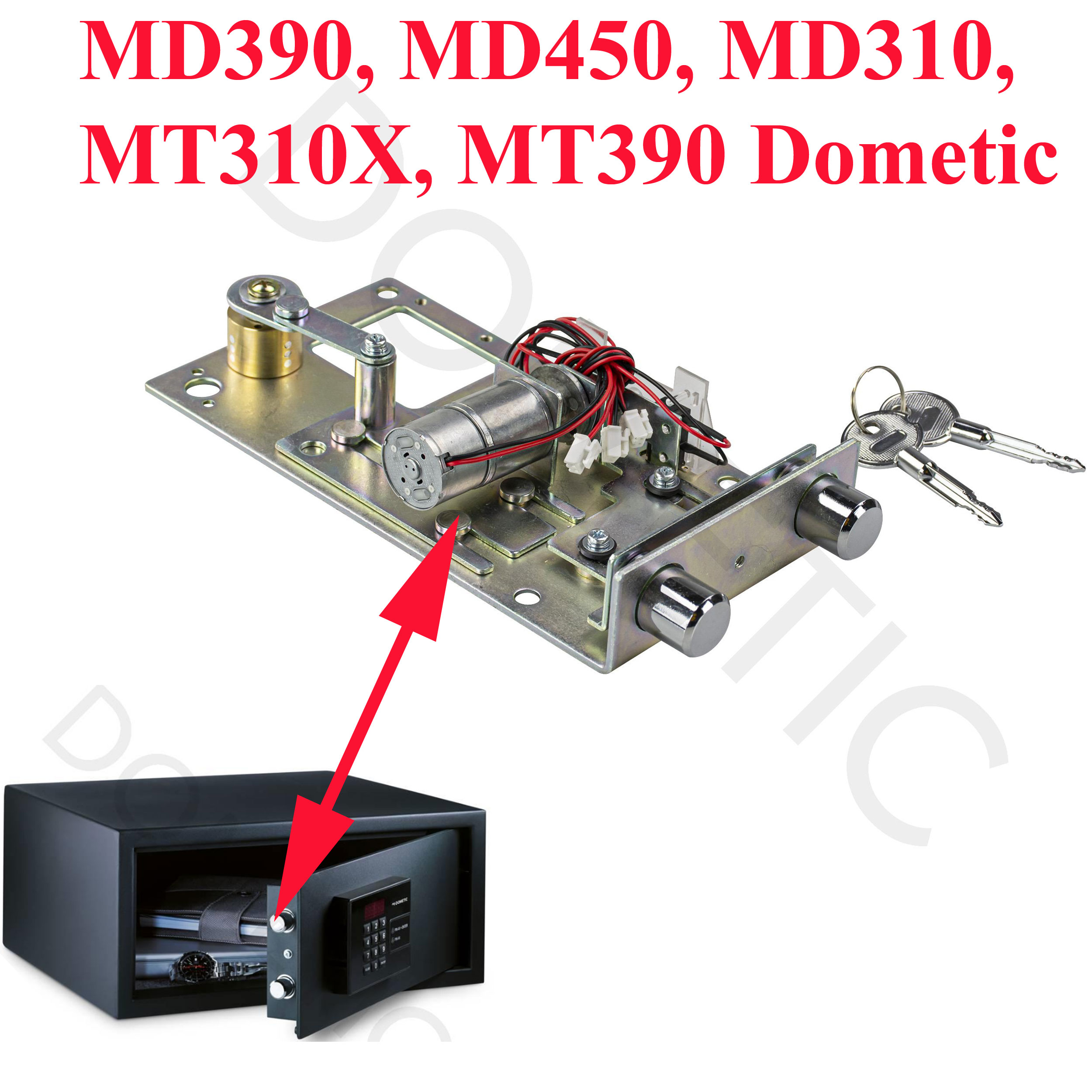 Dometic, coffre fort, un mécanisme de verrouillage pour les modèles: MD390, MD450, MD310, MT310, MT390